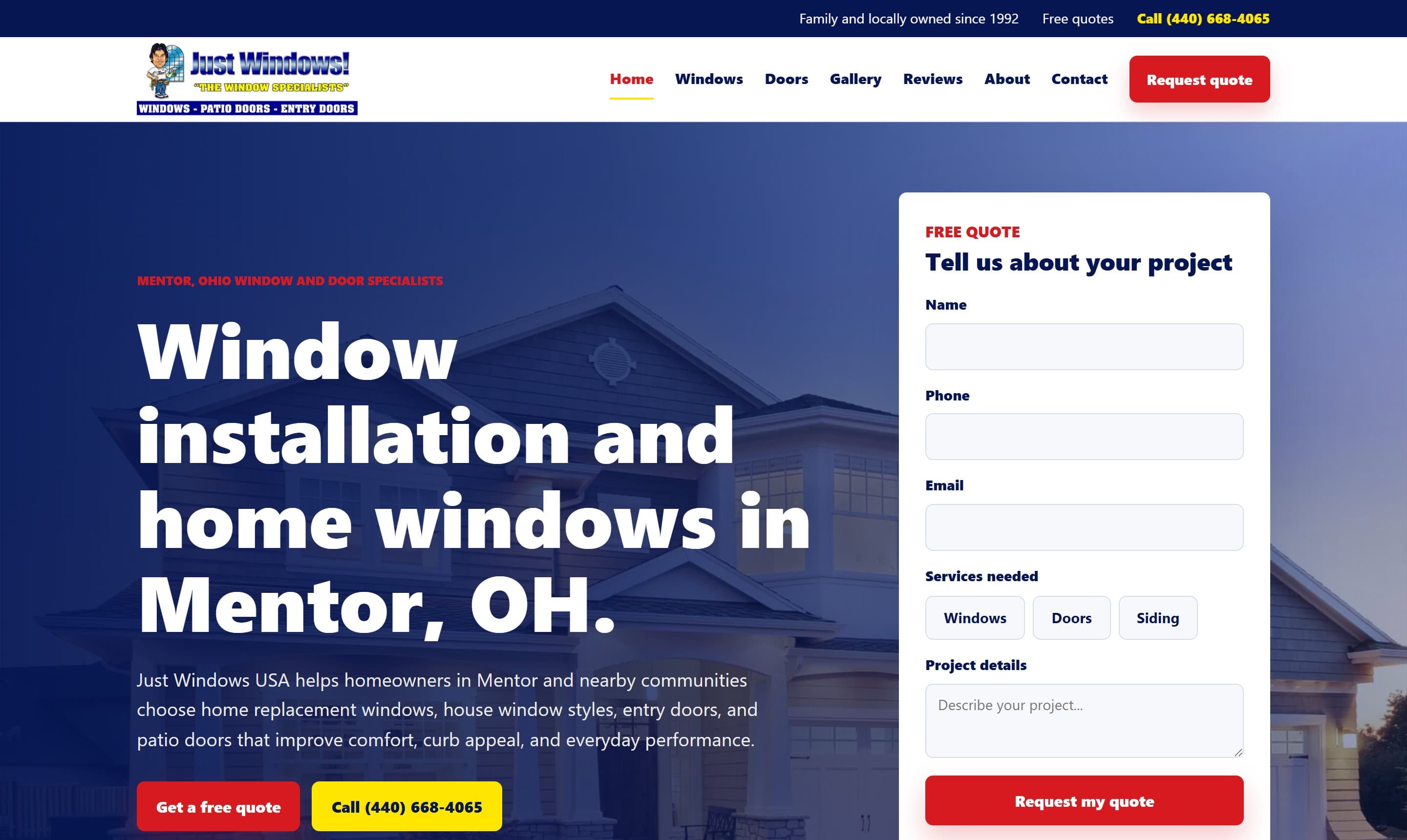 Just Windows USA website
